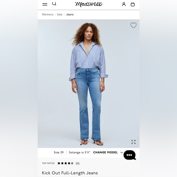 NWOT MADEWELL Kick Out Jeans -W25 - Picture 2 of 15